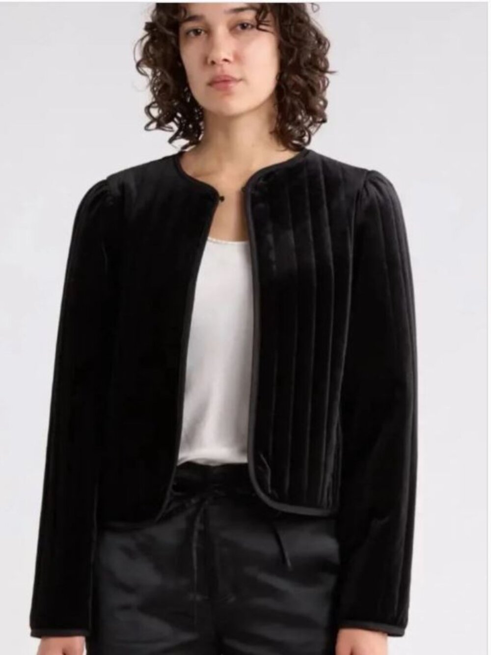 Sanctuary Black Quilted Velvet Jacket (Anthropology) - sx XL NWT